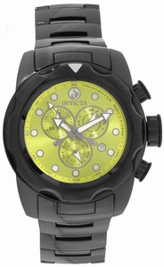 Invicta Yellow Dial Chronograph Day Date Black Ceramic Watch # 16266 (Men Watch)