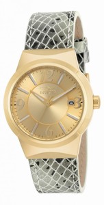Invicta Angel Quartz Analog Date Gold Dial Leather Watch # 16267 (Women Watch)