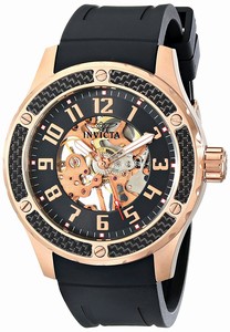 Invicta Specialty Mechanical Hand Wind Black Polyurethane Watch # 16280 (Men Watch)