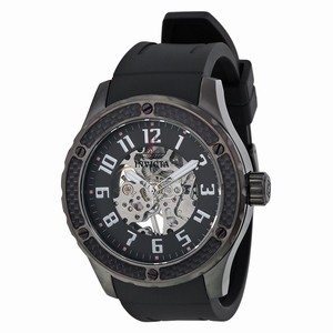 Invicta Black Skeleton Hand Wind Watch #16281 (Men Watch)