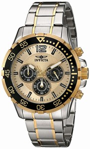 Invicta Gold Dial Stainless Steel Band Watch #16288 (Men Watch)