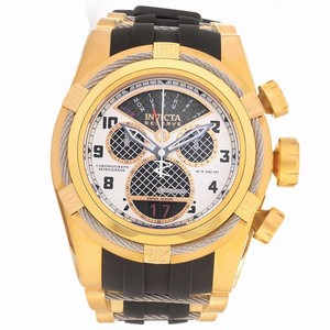 Invicta Silver-tone Dial Steel And 18k Gold Band Watch #16317 (Men Watch)