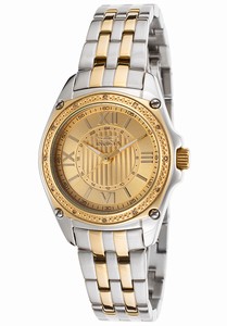Invicta Angel Quartz Analog Gold Dial Two Tone Stainless Steel Watch # 16322 (Women Watch)