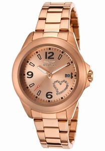 Invicta Specialty Quartz Analog Date Rose Gold Dial Stainless Steel Watch # 16328 (Women Watch)