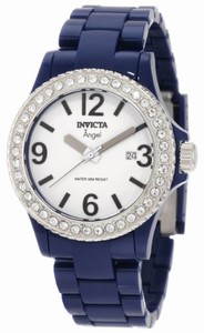 Invicta Mineral Crystal; Blue Plastic Case And Bracelet Plastic Watch #1634 (Watch)