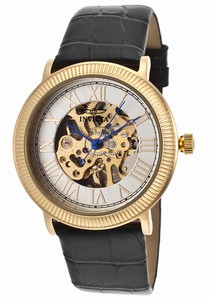 Invicta Specialty Mechanical Hand Wind Analog Skeletonized Dial Black Leather Watch # 16342 (Women Watch)