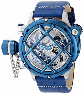 Invicta Russian Diver Mechanical Hand Wind Blue Leather Watch # 16372 (Men Watch)
