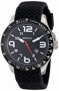 Invicta Blu Quartz Analog Date Black Silicone Watch # 16640 (Men Watch)