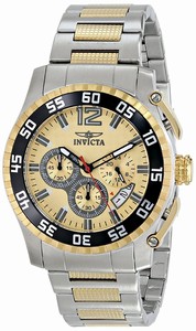 Invicta Gold Dial Chronograph Date Two Tone Stainless Steel Watch # 16651 (Men Watch)