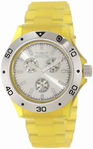 Invicta Quartz Analog Day Date Yellow Plastic Watch # 1667 (Men Watch)