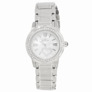 Invicta Mother Of Pearl Dial Crystal & Stainless Steel Band Watch #16706 (Women Watch)