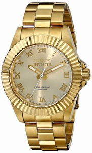 Invicta Gold Dial Stainless Steel Band Watch #16739 (Men Watch)