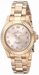 Invicta Rose-tone Dial 18k Gold Plated Stainless Steel Watch #16763SYB (Women Watch)