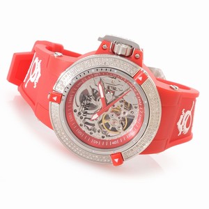 Invicta Subaqua Skeleton Dial Diamond Bezel Red Silicone Watch # 16766 (Women Watch)