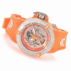 Invicta Mechanical Skeleton Dial Orange Silicone Watch # 16770 (Women Watch)