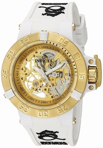 Invicta Gold Skeletal Automatic Watch #16794 (Women Watch)