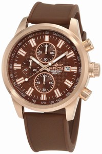 Invicta Specialty Quartz Chronograph Date Brown Polyurethane Watch # 1682 (Men Watch)