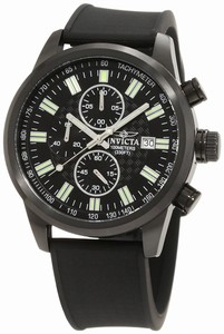 Invicta Specialty Quartz Chronograph Date Black Polyurethane Watch # 1683 (Men Watch)