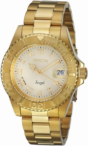 Invicta Champagne Dial Steel And 18k Gold Band Watch #16849 (Women Watch)