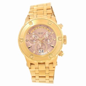 Invicta Rose Mother Of Pearl Dial Fixed Yellow Gold Ion-plated Band Watch #16885 (Men Watch)