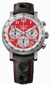 Chopard Automatic Stainless Steel Red Chronograph Dial Black Rubber Band Watch #168915-101 (Men Watch)
