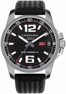 Chopard Automatic Titanium Black Dial Black Rubber Band Watch #168997-3005 (Men Watch)