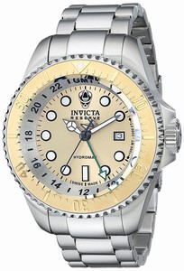 Invicta Gold-tone Dial 18kt. Gold Plated Stainless Steel Watch #16962 (Men Watch)