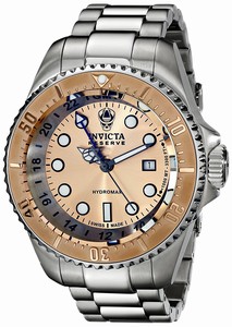 Invicta Rose-tone Dial 18kt. Gold Plated Stainless Steel Watch #16965 (Men Watch)