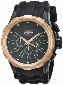 Invicta Quartz Chronograph Date Black Silicone Watch # 16977 (Men Watch)