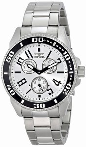Invicta Pro Diver Quartz Analog Day Date Silver Dial Stainless Steel Watch # 16979 (Men Watch)