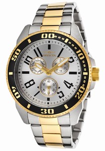 Invicta Pro Diver Quartz Analog Day Date Silver Dial Two Tone Stainless Steel Watch # 16981 (Men Watch)
