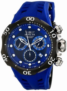 Invicta Venom Quartz Chronograph Day Date Blue Silicone Watch # 16988 (Men Watch)
