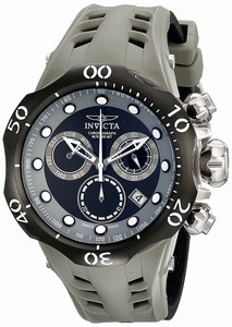 Invicta Venom Quartz Chronograph Day Date Grey Silicone Watch # 16990 (Men Watch)