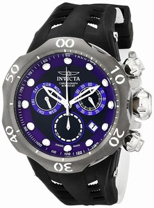 Invicta Venom Quartz Chronograph Day Date Black Silicone Watch # 16995 (Men Watch)