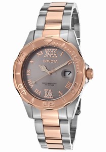 Invicta Pro Diver Quartz Analog Date Grey Dial Two Tone Stainless Steel Watch # 17022 (Women Watch)