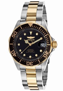 Invicta Pro Diver Automatic Analog Date Black Dial Two Tone Stainless Steel Watch # 17043 (Men Watch)