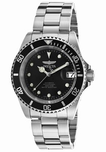 Invicta Pro Diver Automatic Analog Date Black Dial Stainless Steel Watch # 17044 (Men Watch)