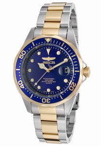 Invicta Pro Diver Quartz Analog Date Blue Dial Two Tone Stainless Steel Watch # 17050 (Men Watch)