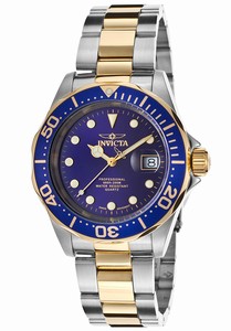 Invicta Pro Diver Quartz Analog Date Blue Dial Two Tone Stainless Steel Watch # 17057 (Men Watch)