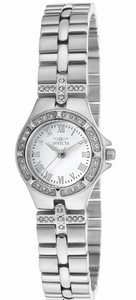 Invicta Wildflower Quartz Analog Silver Dial Crystal Bezel Stainless Steel Watch # 17061 (Women Watch)