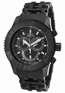 Invicta Sea Spider Quartz Chronograph Date Black Dial Black Polyurethane Watch # 17071 (Men Watch)