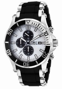 Invicta Sea Spider Quartz Chronograph Date Black Polyurethane Watch # 17078 (Men Watch)
