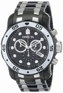 Invicta Carbon Fiber Dial Stainless Steel Band Watch #17084 (Men Watch)