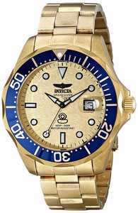 Invicta Gold-tone Dial 18kt. Gold Plated Stainless Steel Watch #17108 (Men Watch)