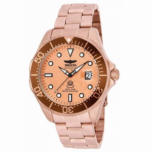 Invicta Rose Gold Dial Stainless Steel Band Watch #17109 (Men Watch)