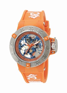 Invicta Subaqua Quartz Skeleton Dial Orange Silicone Watch # 17136 (Women Watch)