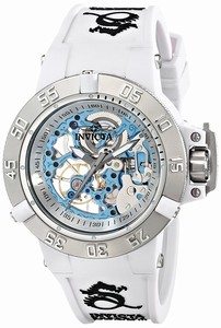 Invicta Subaqua Mechanical Hand Wind Skeleton Dial White Silicone Watch # 17138 (Women Watch)