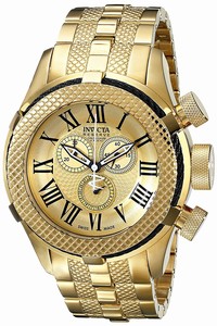 Invicta Gold Dial Stainless Steel Band Watch #17163 (Men Watch)