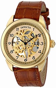 Invicta Quartz Gold Skeletal Watch #17188 (Men Watch)