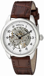 Invicta Specialty Mechanical Hand Wind Skeleton Dial Brown LeatherWatch # 17198 (Women Watch)